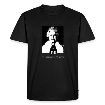 Queen Elizabeth II The legacy lives on - Men's Premium Organic T-Shirt - black - Front - Nico (187cm)