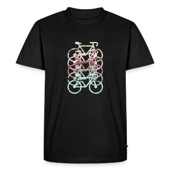 Vélo Retro - T-shirt Premium bio Homme - noir - Devant - Nico (187cm)