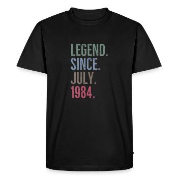 Légende depuis juillet 1984 - T-shirt Premium bio Homme - noir - Devant - Nico (187cm)