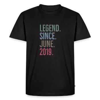 Légende depuis juin 2019 - T-shirt Premium bio Homme - noir - Devant - Nico (187cm)