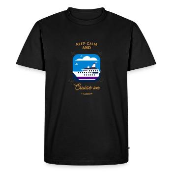 Restez calme et naviguez - T-shirt Premium bio Homme - noir - Devant - Nico (187cm)