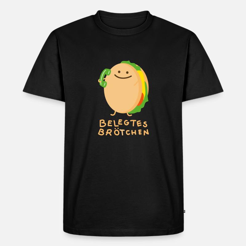 Brötchen mit Telefon - Männer Premium Bio T-Shirt - Schwarz