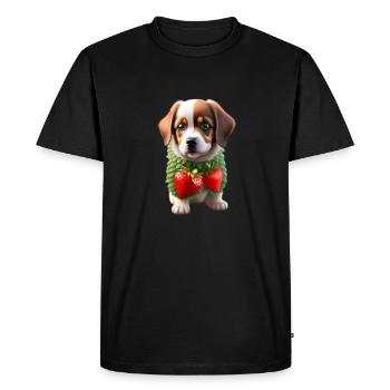 Chien aux fraises - T-shirt Premium bio Homme - noir - Devant - Nico (187cm)