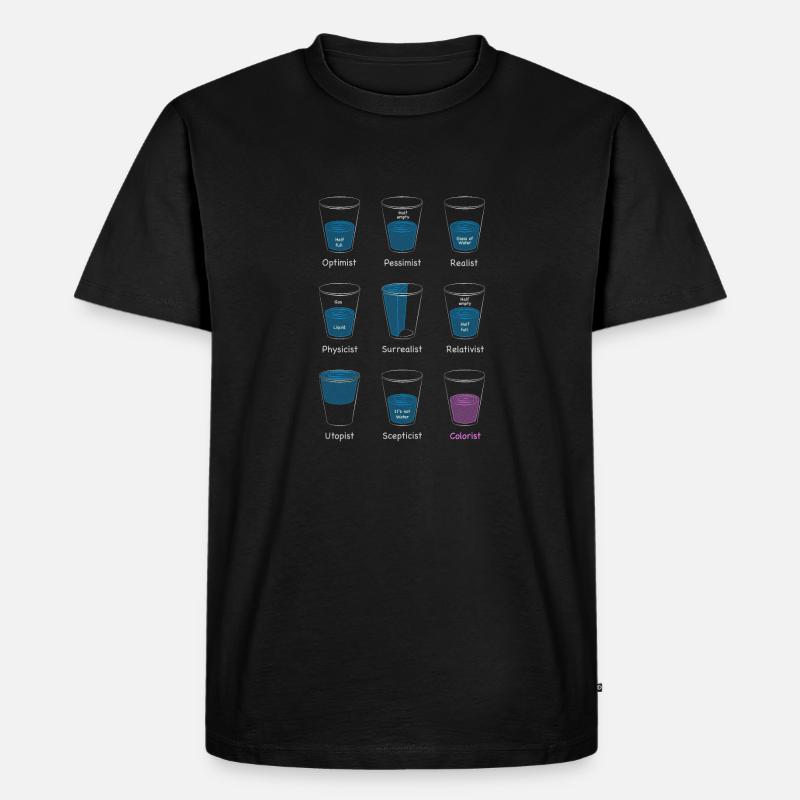 Wasserglas - Männer Premium Bio T-Shirt - Schwarz