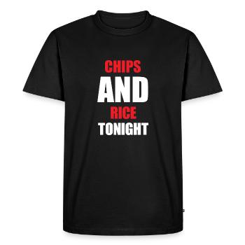 Chips Riz blanc - T-shirt Premium bio Homme - noir - Devant - Nico (187cm)