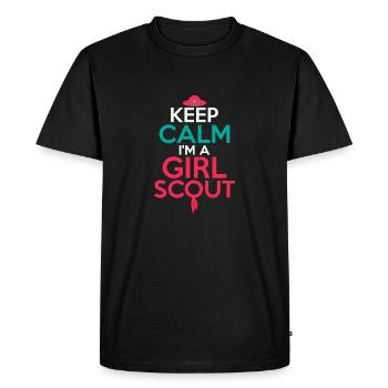 Calm & Scout-Ready : T-shirt d’aventure pour fille - T-shirt Premium bio Homme - noir - Devant - Nico (187cm)