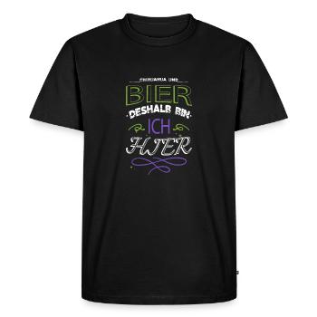 Déclaration Chihuahua Alcohol Excesses Malt Beer - T-shirt Premium bio Homme - noir - Devant - Nico (187cm)
