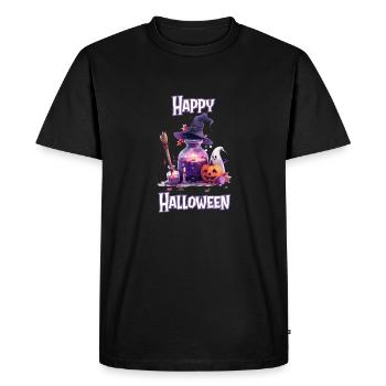 Halloween – Happy Halloween Witch’s Kitchen with Ghost - T-shirt Premium bio Homme - noir - Devant - Nico (187cm)