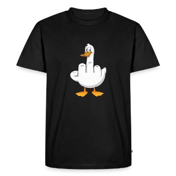 Canard du majeur Canard effronté avec humour - T-shirt Premium bio Homme - noir - Devant - Nico (187cm)