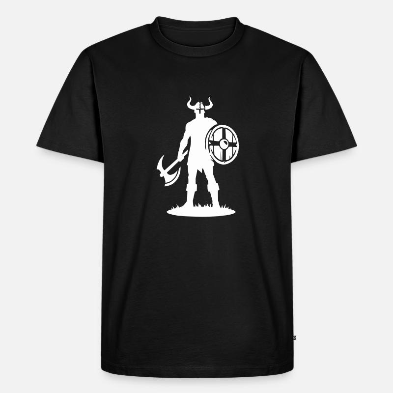 wikinger warrior - Männer Premium Bio T-Shirt - Schwarz