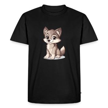 little cute wolf - Men's Premium Organic T-Shirt - black - Front - Nico (187cm)