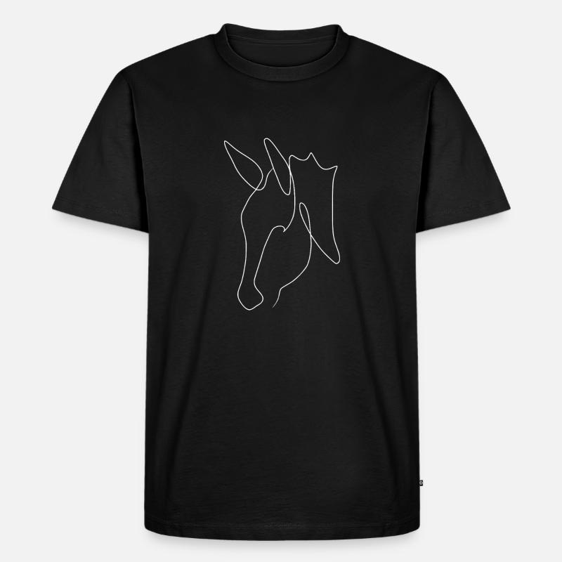 Minimal Eselkopf weiss - Männer Premium Bio T-Shirt - Schwarz