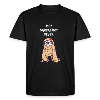 Je sarcastique jamais drôle humour -sarcasme ami - T-shirt Premium bio Homme - noir - Devant - Nico (187cm)