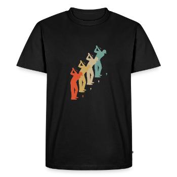 Golfeur rétro de golf de golf de style vintage - T-shirt Premium bio Homme - noir - Devant - Nico (187cm)