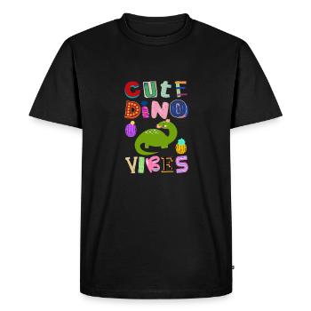 Cute Dino Vibes 4 - Men's Premium Organic T-Shirt - black - Front - Nico (187cm)