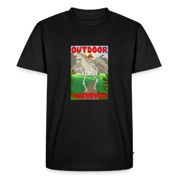 Creepy Outdoor Survivor Skeleton Mountain Hut - Men's Premium Organic T-Shirt - black - Front - Nico (187cm)