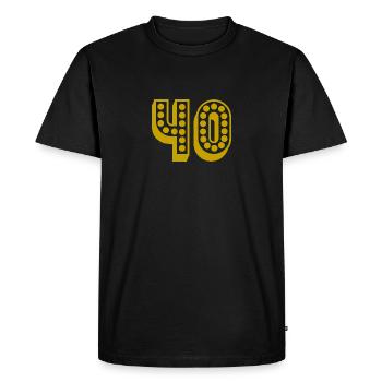 40. 40 ANS. 40e ANNIVERSAIRE. ANNIVERSAIRE 40 ANS. - T-shirt Premium bio Homme - noir - Devant - Nico (187cm)