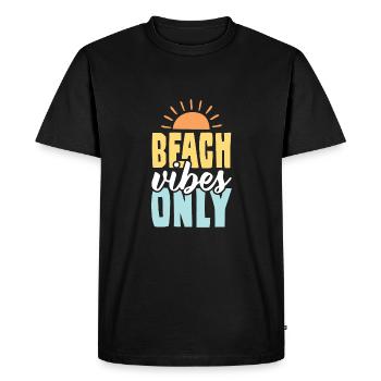 plage plage été - T-shirt Premium bio Homme - noir - Devant - Nico (187cm)