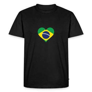 Un coeur pour le Brésil - T-shirt Premium bio Homme - noir - Devant - Nico (187cm)