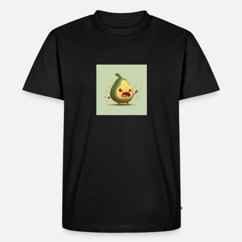 Angry Avocado - Cutefruitz - Männer Premium Bio T-Shirt - Schwarz