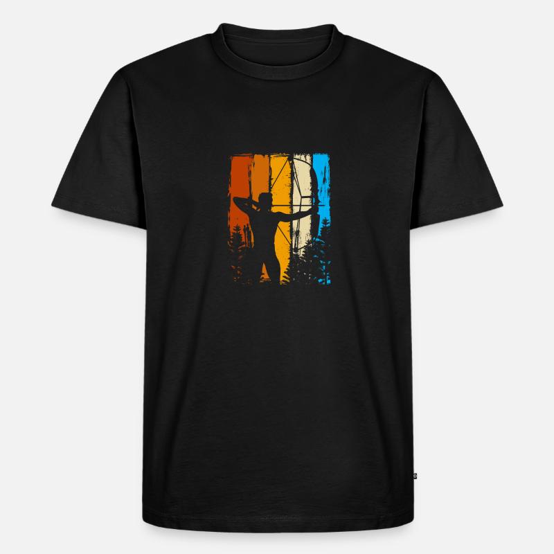 Pfeil und Bogen Bogenschießen Bogenschütze - Männer Premium Bio T-Shirt - Schwarz