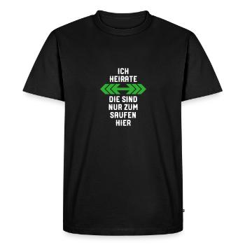 J’épouse un enterrement de vie de garçon marié - T-shirt Premium bio Homme - noir - Devant - Nico (187cm)