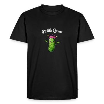 Funny Cucumber Pickle Queen Cucumber Lover - Men's Premium Organic T-Shirt - black - Front - Nico (187cm)