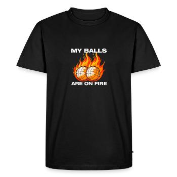 Mes boules sont en feu Joueur de pétanque Boule Boule - T-shirt Premium bio Homme - noir - Devant - Nico (187cm)