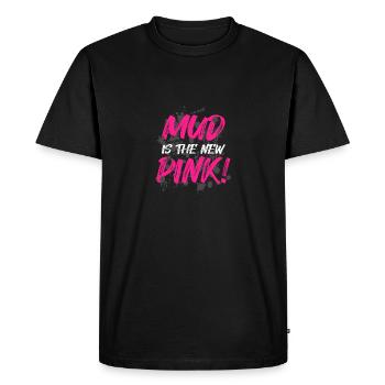 La boue est le nouveau rose ! Mud Run Muddy Race - T-shirt Premium bio Homme - noir - Devant - Nico (187cm)