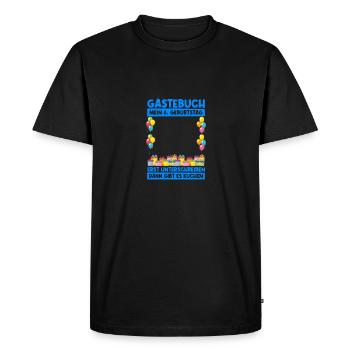 6ème anniversaire livre d’or Cadeau d’anniversaire - T-shirt Premium bio Homme - noir - Devant - Nico (187cm)