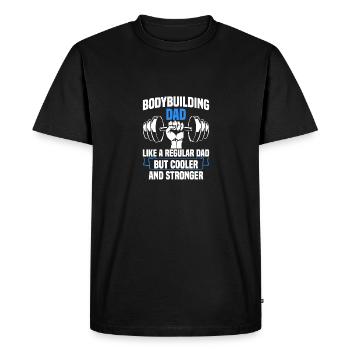 Musculation Papa Musculateur Gymnase Musculation - T-shirt Premium bio Homme - noir - Devant - Nico (187cm)