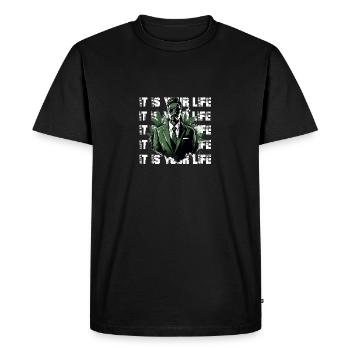 C’est votre style de vie Life Cannabis Business - T-shirt Premium bio Homme - noir - Devant - Nico (187cm)