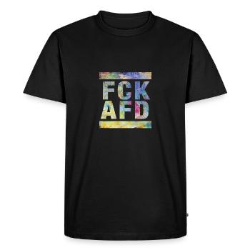 Fuck AFD - Men's Premium Organic T-Shirt - black - Front - Nico (187cm)