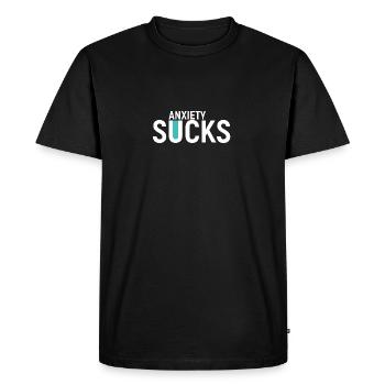Anxiety Sucks. Anxiété trouble idée cadeau T-shirt - T-shirt Premium bio Homme - noir - Devant - Nico (187cm)