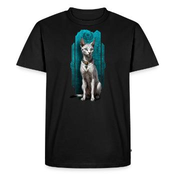 Bastet, gardien des félins : la grâce divine - T-shirt Premium bio Homme - noir - Devant - Nico (187cm)