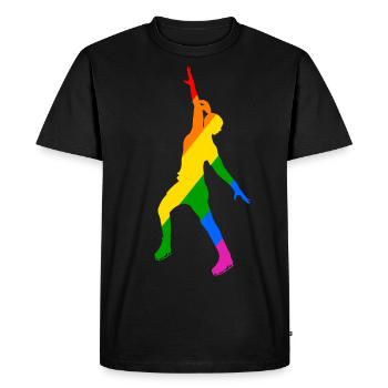 Jeu de couleurs en patinage sur glace - T-shirt Premium bio Homme - noir - Devant - Nico (187cm)