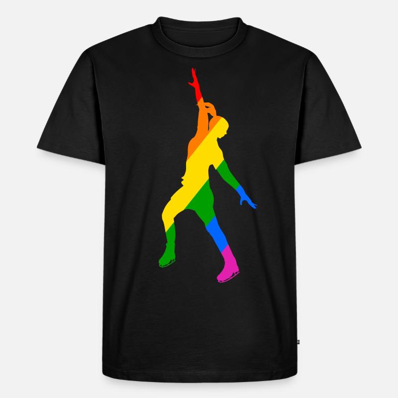 Farbenspiel im Eislauf - Männer Premium Bio T-Shirt - Schwarz