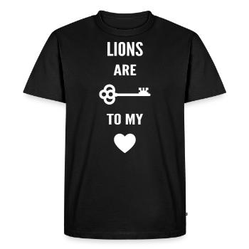 Lions are the key to my heart - Men's Premium Organic T-Shirt - black - Front - Nico (187cm)