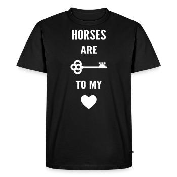 Horses are the key to my heart - Men's Premium Organic T-Shirt - black - Front - Nico (187cm)