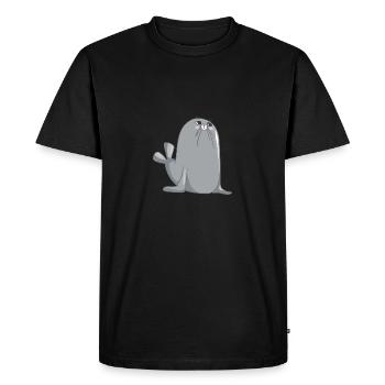 Doux phoque - T-shirt Premium bio Homme - noir - Devant - Nico (187cm)