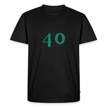 40 YEARS. 40th ANNIVERSARY. ANNIVERSARY 40 YEARS. 40 - Men's Premium Organic T-Shirt - black - Front - Nico (187cm)