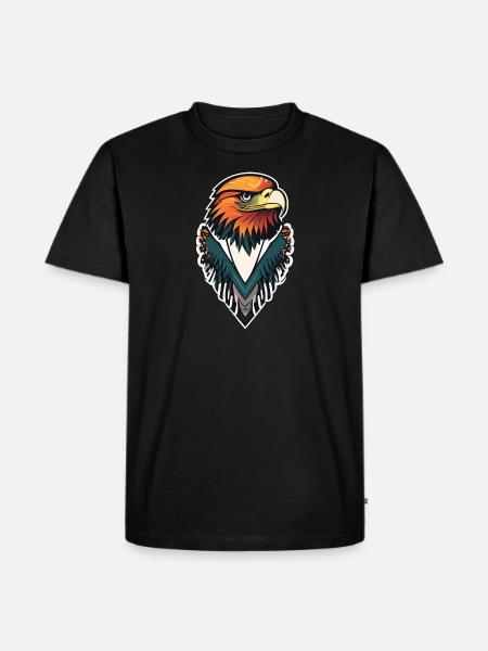 Adler - Männer Premium Bio T-Shirt - Schwarz