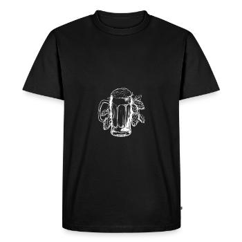 Beer glass, hops, malt, beer - Men's Premium Organic T-Shirt - black - Front - Nico (187cm)