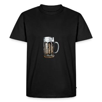 Beer Mug Beer Glass - Men's Premium Organic T-Shirt - black - Front - Nico (187cm)