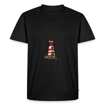 Lighthouse Icon - Men's Premium Organic T-Shirt - black - Front - Nico (187cm)