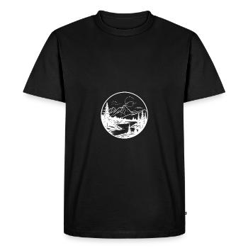 Montagnes, Paysage, Nature - T-shirt Premium bio Homme - noir - Devant - Nico (187cm)