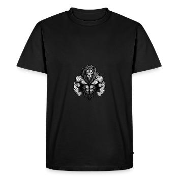 Lion Fitness Muscles Workout Gym - T-shirt Premium bio Homme - noir - Devant - Nico (187cm)