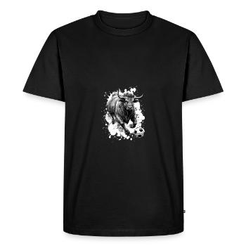 Bulle Football Sport Team Taurus - T-shirt Premium bio Homme - noir - Devant - Nico (187cm)