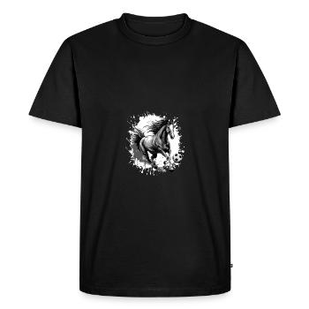 Horse Football Sports Team - Men's Premium Organic T-Shirt - black - Front - Nico (187cm)