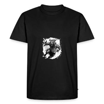 Moose Soccer Sports Team - Men's Premium Organic T-Shirt - black - Front - Nico (187cm)